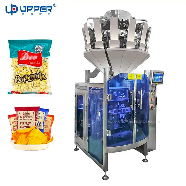 All in one automatic jelly candy marshmallow grape nuts granule beans potato chips vertical wrapping machine