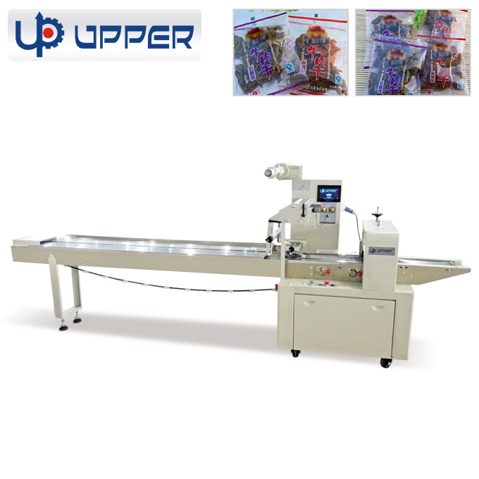High Speed 1kg School Supply Cooked Frozen Meat Horizontal Packaging Flow Machine Automatic Pillow Type Mechanic Gloves Packing Machine