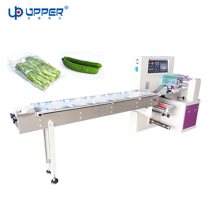 Automat Low Price Loaf Bread Horizontal Wrapping Packaging Machine Samson Flow Pack Servo Motor Industrial Frozen Veget Packaging Vegetable Flow Packing Machine