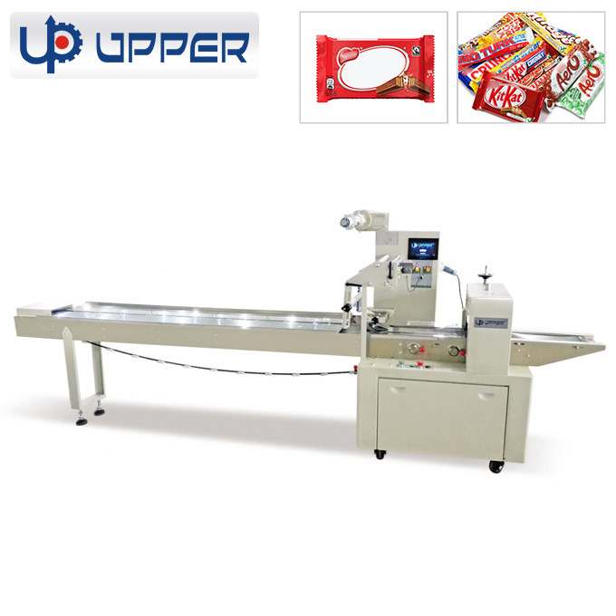 Chocolate Bar Cup Cake Bakery Food Automatic Flow Wrapper Packing Machine