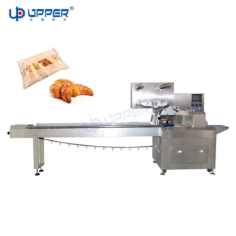 Upb-450automatic Food Cake Bread Biscuit Cookie Soap Ice Cream Popsicle Chocolate Bar Plastic Packaging Machines Horizontal Pillow Wrapping Flow Packing Machine