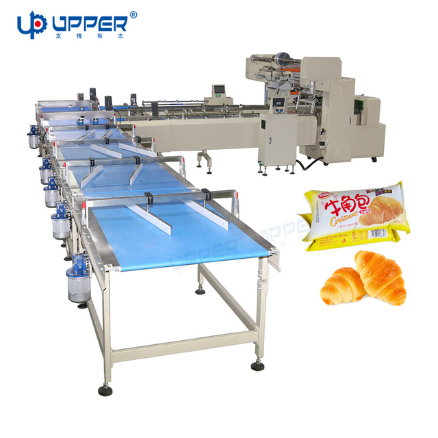 Chocolate Energy Bars Biscuit Cupcake Muffins Bread Croissant Automatic Flow Packing Machine