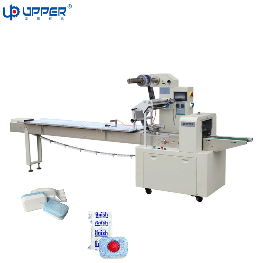 Upb-320 Dishwasher Tablets Bread Soap Cookies Waffles Cookies Chocolate Sachets Snack Packaging Horizontal Pillow Automatic Packaging Machine