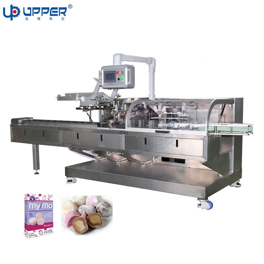 Mochi Mochi Ball Pie Bread Potato in Bags and Boxes Auto Packaging Cartoner Machine Cookies Flow Wrap Cartoning Packing Carton Machinery