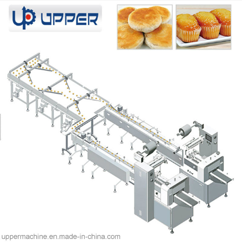 Automatic Food Packing Line Machine for Square, Round or Elongated Products Such as Mooncake, Egg /Rice/ Mustard Cake, Cupcake