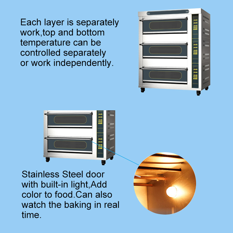 Commercial Electric Oven Large Baking Oven Commercial Pizza Bread Moon Cake Three-Layer Six-Plate Timing Cake Baking