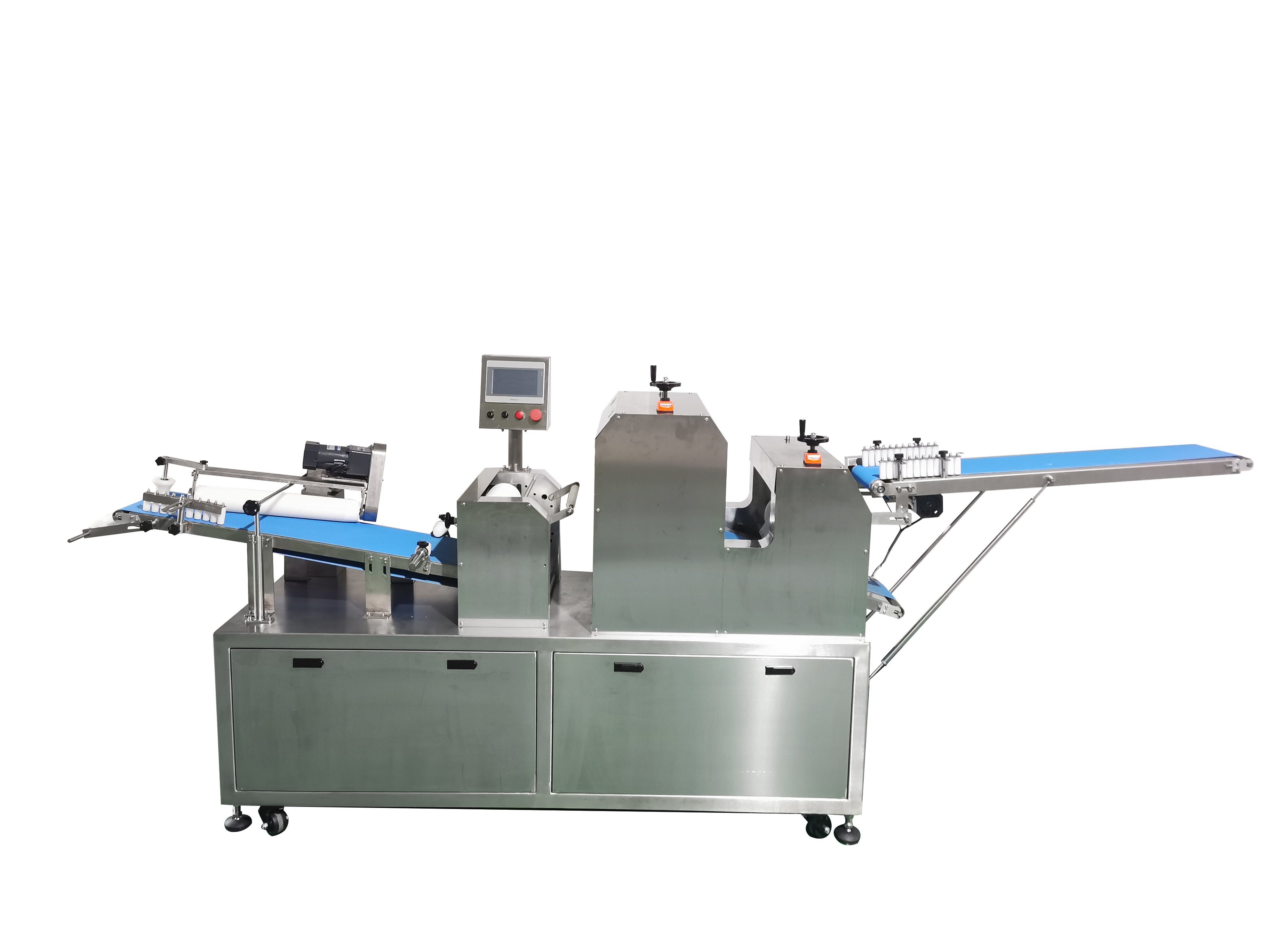 Hot Cross Bun Production Line Flaky Pastry Making Machine Bakery Dough Divider Rounder Cutting Split Machines