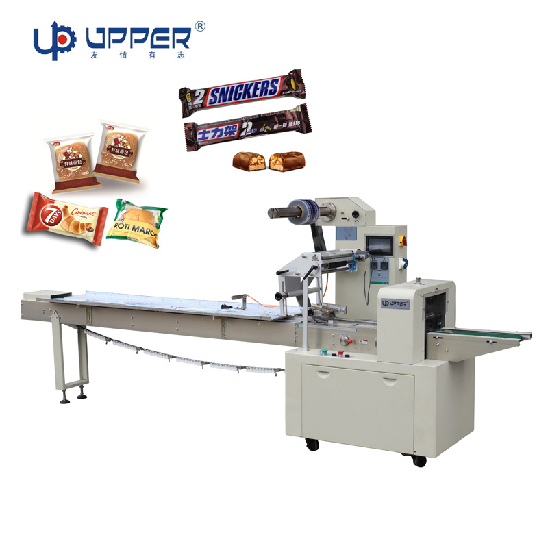 Upb450 Horizontal Flow Packaging Machine High Speed Big Bag Wrapping for Plum Cakes Bread Cookies Crackets Toast Khrami Cheap Price