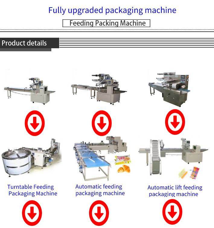 Automatic Cheese Slice Donut Quiche Brioche Cheese Egg Roll Packing Packaging Machine Sponge Rice Corn Cup Cake Wrapping Packing Packaging Machine