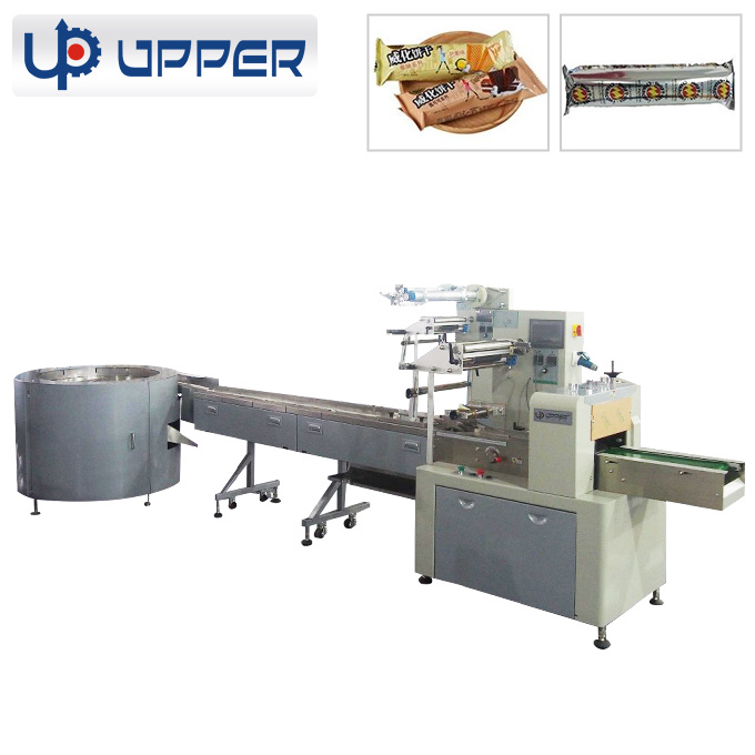 Automatic Horizontal Turntable Packing Line for The Wheat Bar, Popop Biscuit, Milk Plus