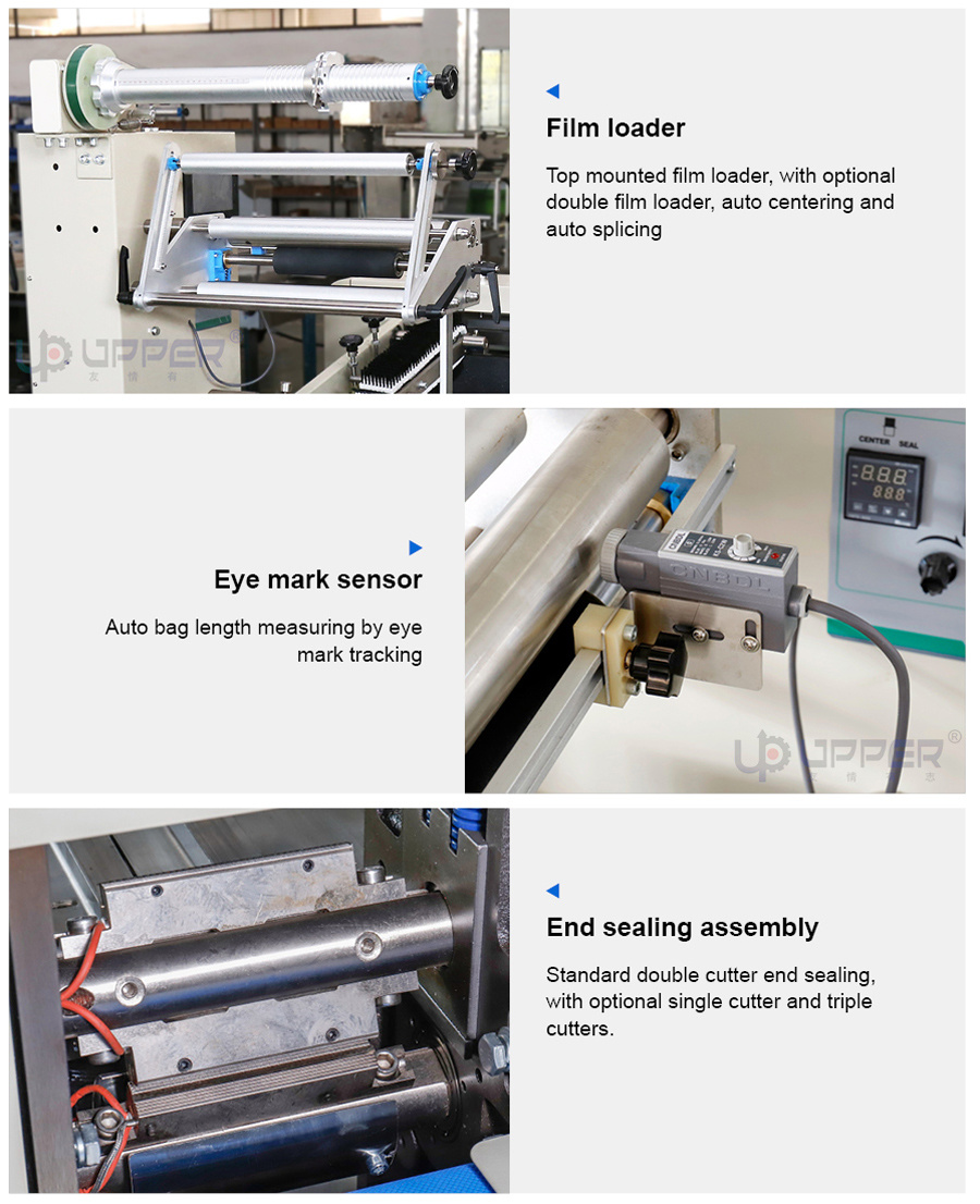 Used Pillow Packaging Machine 3 Servo Fully Automatic Down Film Belt Conveyor Hardware Packaging Machine