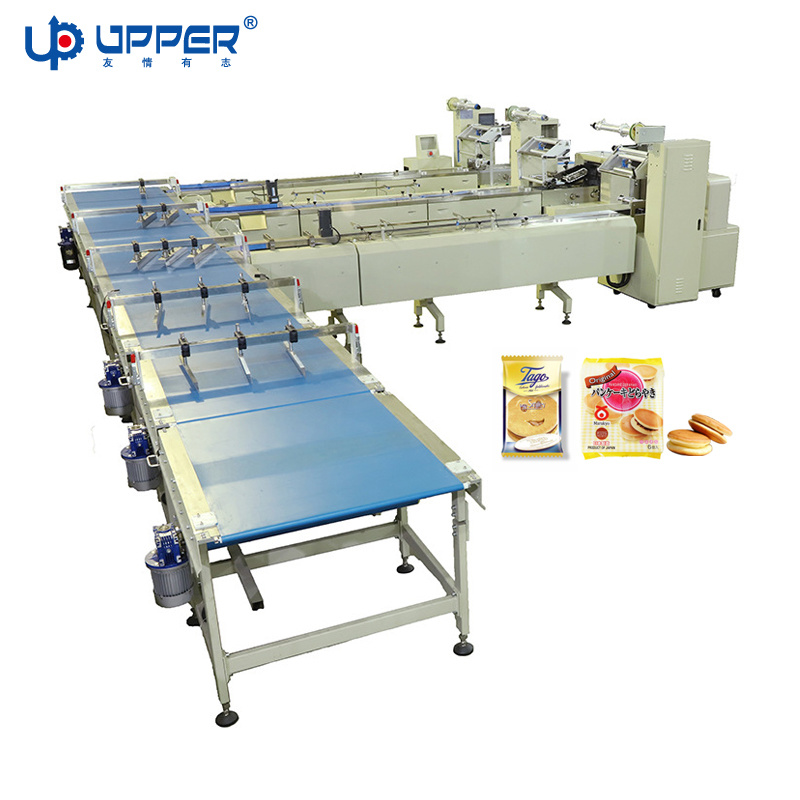 Automatic Pillow Packaging Machine Egg Yolk Crisp High-Speed Packaging Line Moon Cake One Drag One Automatic Opening Tray Loading Tray Material Line