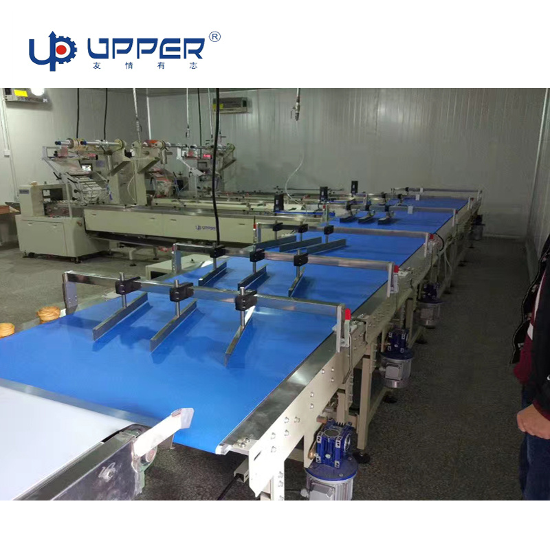 Food and Pastry Automatic Pillow Type Material Sorting Line Docking Production Line Packaging Machine Mung Bean Cake Automatic Packaging Machine