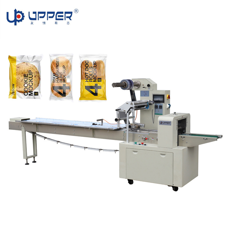 Automatic Stainless Steel Biscuits Noodles Breads Burgers Buns Hot Dog Food/Cake Flow Flow Food Packing Packaging Machine Machinery