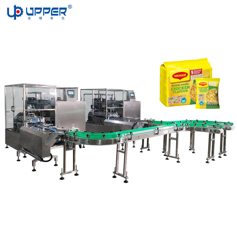 Instant Noodles Secondary Packing Machine Large Bag Automatic Collected and Packaging Line with Horizontal Flow Packing Machine