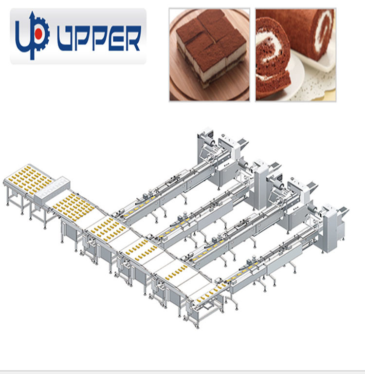 Automatic Feeding and Packing Line Packaging Machine for Layer Soft Cake