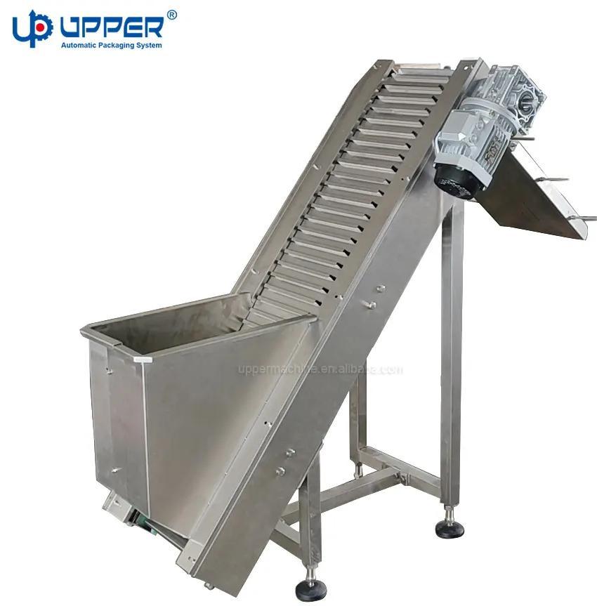 Upper Automatic Feed Elevator Tilt Vertical Popsicle Lifting Conveyor Is Used for Snack Packaging of Popsicle Bars