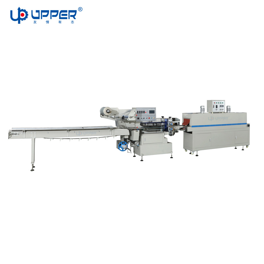 Fabric Cutting Tunnel Combination Shrinking Wrapping Setting Film Machine Carton Shoes Gift Box Shrink Wrap Machine Smart Feeding Gift Cartoning Machine