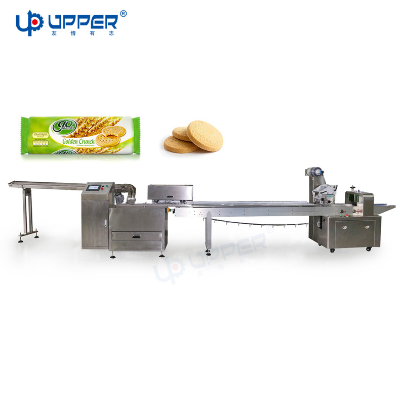 Steam Stuffing Cream Biscuit Automatic Feeding Stacking Packaging Machines