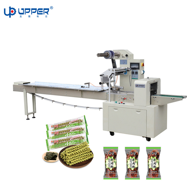 High Output Mechanical Production of Pizza Biscuit Cookie Bread Cheese Sandwich Cake Seaweed Beef Jerky Custom Plastic Bag Pillow Automatic Packing Machinery