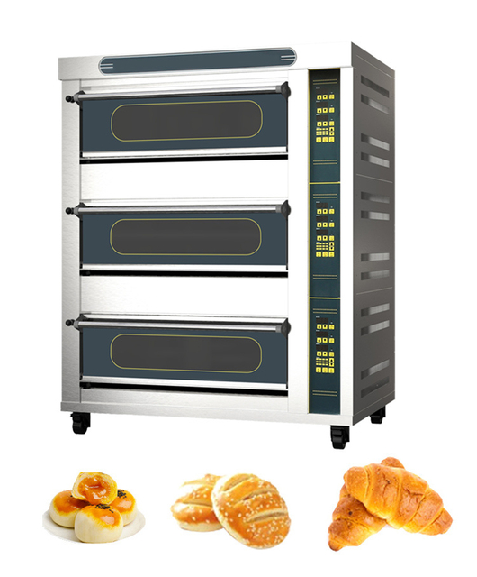 2 Deck 4 Trays 3 Deck 6 Trays Commercial Kitchen Gas Oven Bakery Machine Equipment Baking Oven Bread Cake Deck Oven Best Price Automatic Industrial Bread Baking