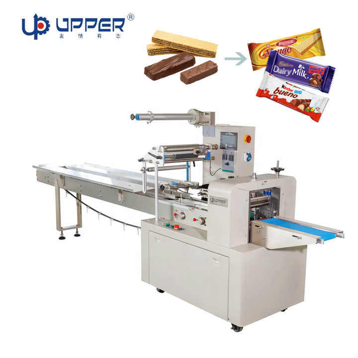 Upb-450automatic Food Cake Bread Biscuit Cookie Soap Ice Cream Popsicle Chocolate Bar Plastic Packaging Machines Horizontal Pillow Wrapping Flow Packing Machine