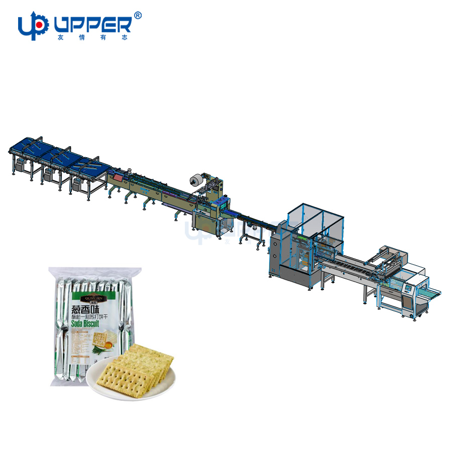 Biscuit Sorting Counting Packaging Line Cookies Automatic Pillow Packing Machine
