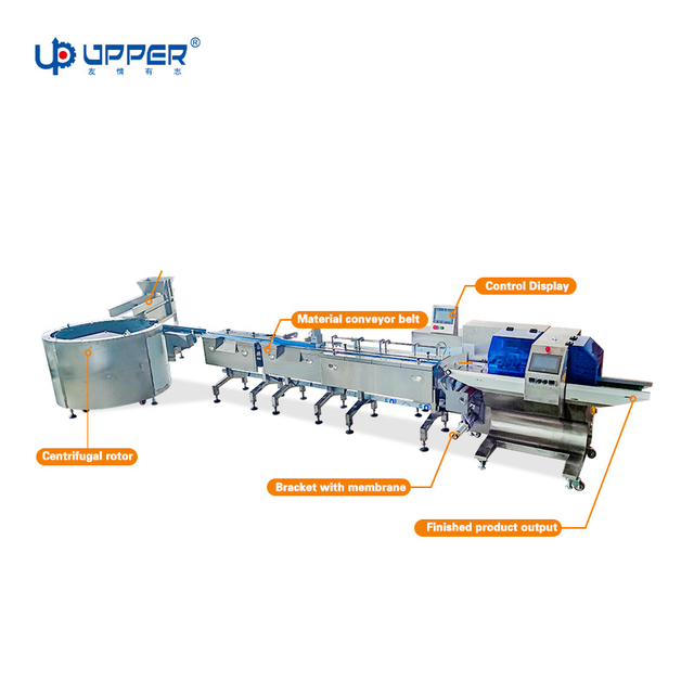 Auto separate materials Soft food Earthworm Gummy Candy Turntable Packaging line with flow packing machine