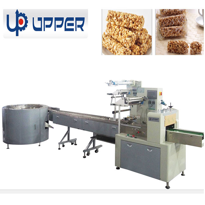 Stainless Steel Automatic Horizontal Pillow Packing Line for Rice Bar / Energy Bar Fruit Bar