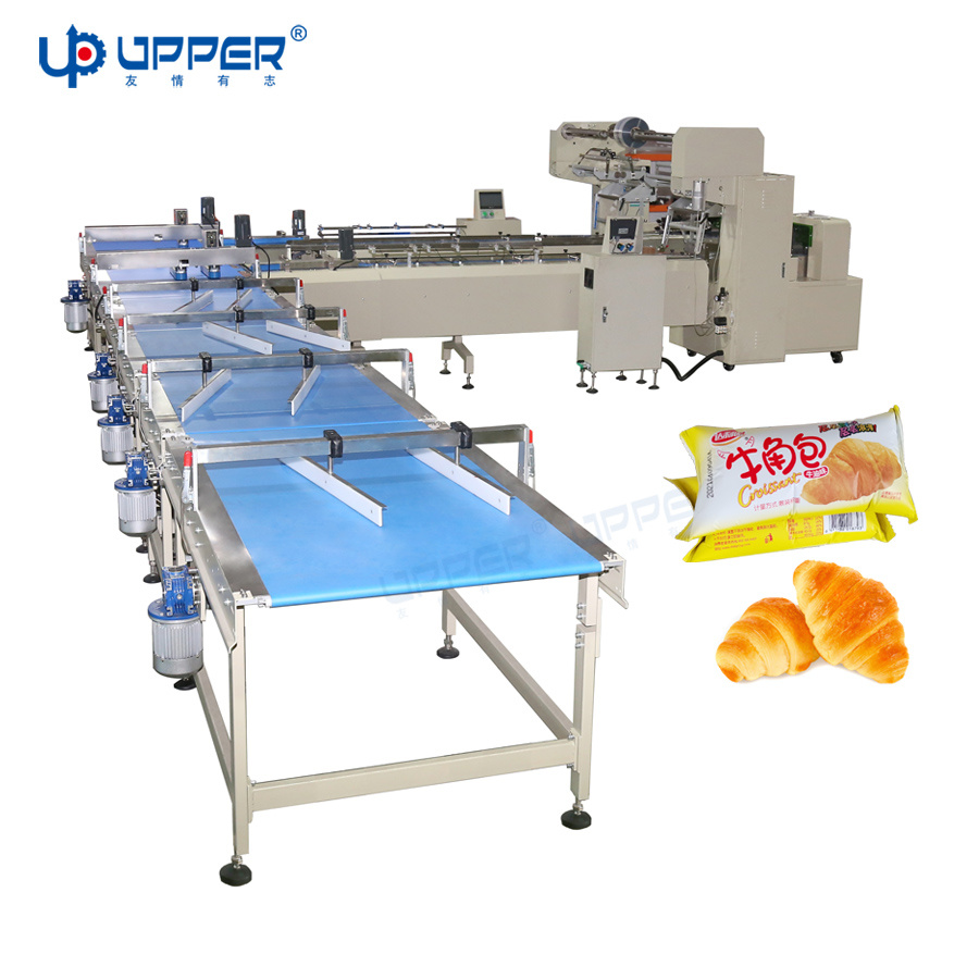 Automatic Wafer Biscuit Noodle Crackers Cake Cupcake Muffin Flow Packaging Machines