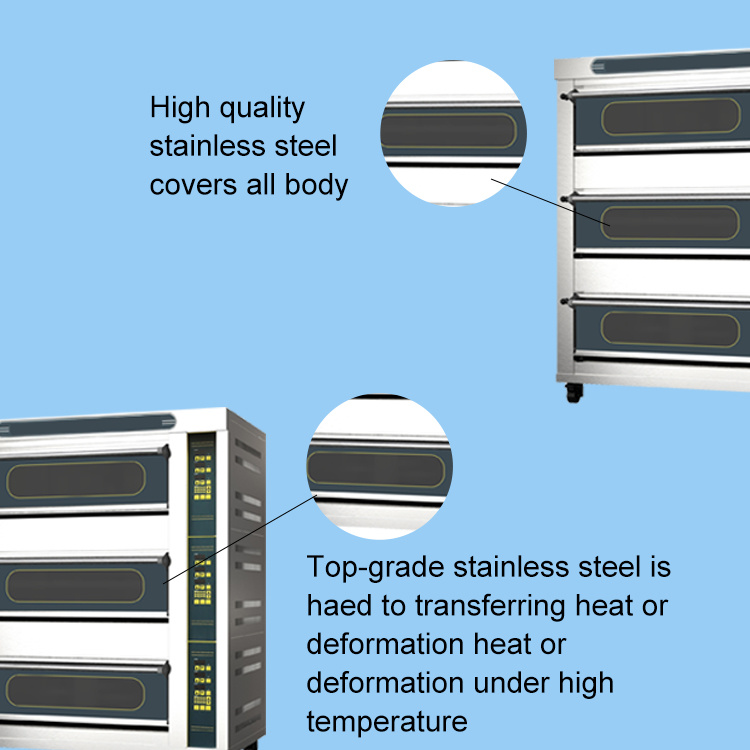 Commercial Electric Oven Large Baking Oven Commercial Pizza Bread Moon Cake Three-Layer Six-Plate Timing Cake Baking