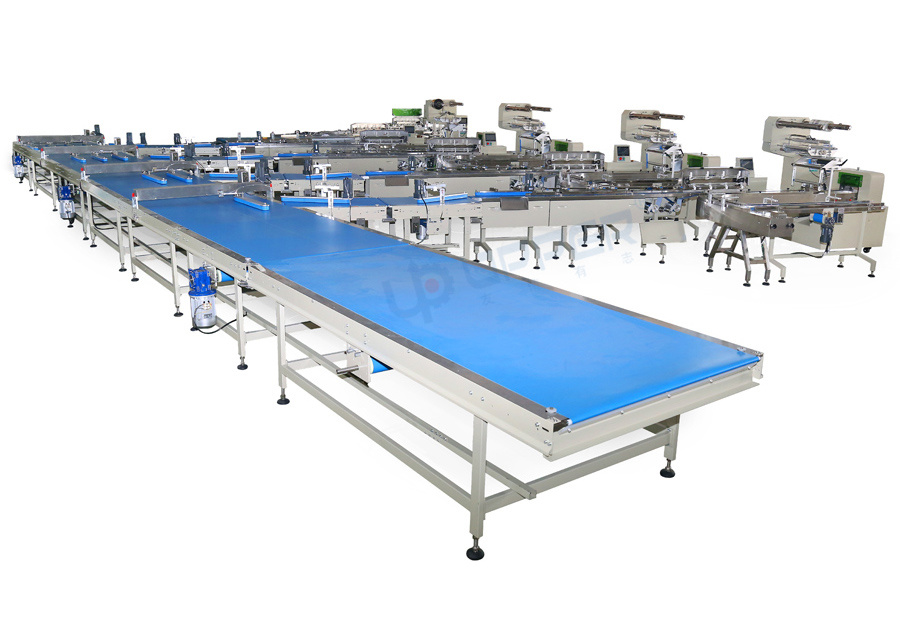 Food Biscuit Cookies Wafer Biscuit Cake Chocolate Granola Energy Bars Horizontal Flow Packaging Packing Machines High Speed Automatic Feeding Machines