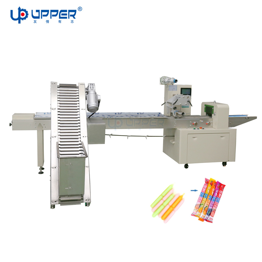 Chocolate Bar Popsicle Popsicle Popsicle Lifting Conveyor Feeding Packaging Machine