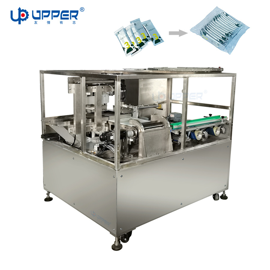 Auto Bag Count and Arrange Machine Into Cartoning Machine Horizontal Sachet Packing