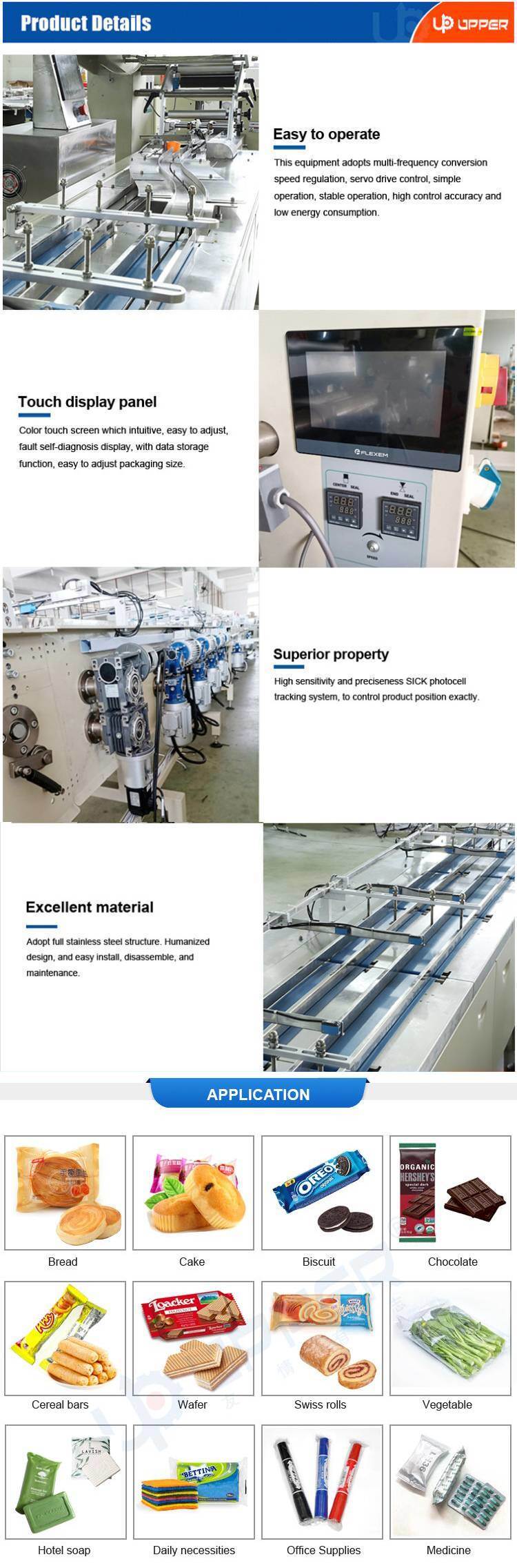 Foshan Upper Automatic Double Layer French Bread Biscuit Packing Machine Manufacturer