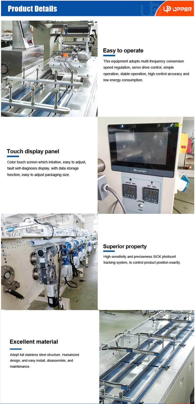 Automatic Wafer Biscuit Noodle Crackers Cake Cupcake Muffin Flow Packaging Machines
