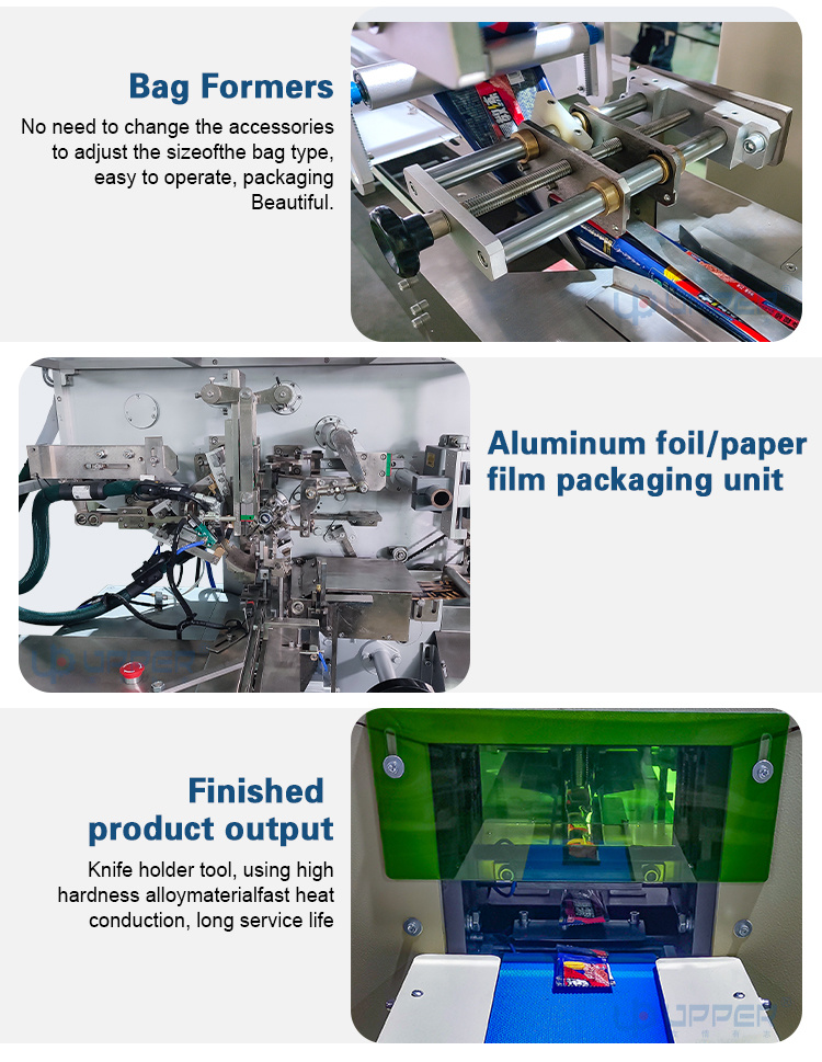 Automatic Chocolate Bar Energy Bar Pillow Production Packaging Machine Line and Horizontal Packaging Machine Production Line with Film Automatic Packaging