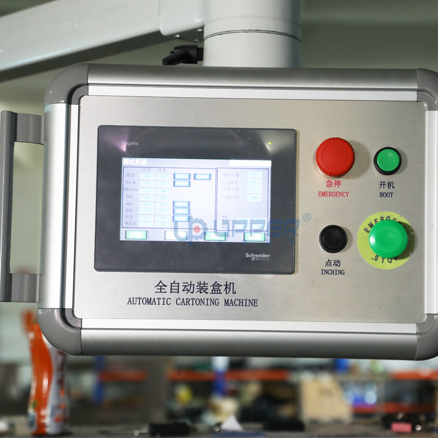 Full Automatic Energy Bar Food Protein Bar Biscuit Cookies Meal Powder Cartoning Machine and Glue Sealing Machine